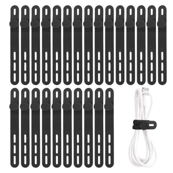 black rubber cable ties