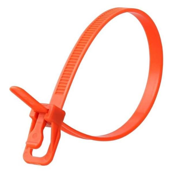orange reusable cable ties