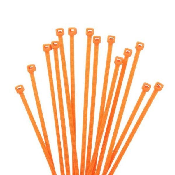 small orange cable ties